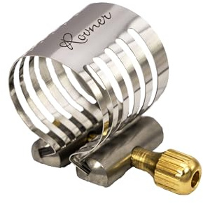 Rovner Ligature & Plastic Cap for Soprano Saxophone - Platinum Ligature for Hard Rubber Mouthpiece (P-1RVS)