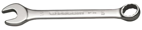FACOM Combination Spanner, Short, 12 Point, 7/16, 1 Piece, 39.7/16