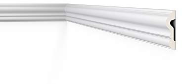 NOËL & MARQUET Z13 ARSTYL Wandleiste 2m | Dekorative Friesleiste 80x22mm | Stoßfestes Polyurethan Wandprofil Weiß vorgrundiert von NMC