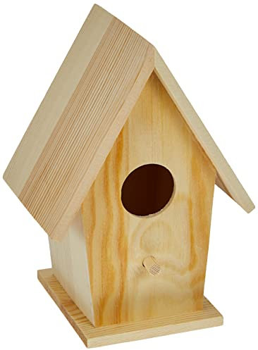 GLOREX Vogelhaus, FSC Kiefer, Holz, Natur, 19 x 14,5 x 11 cm
