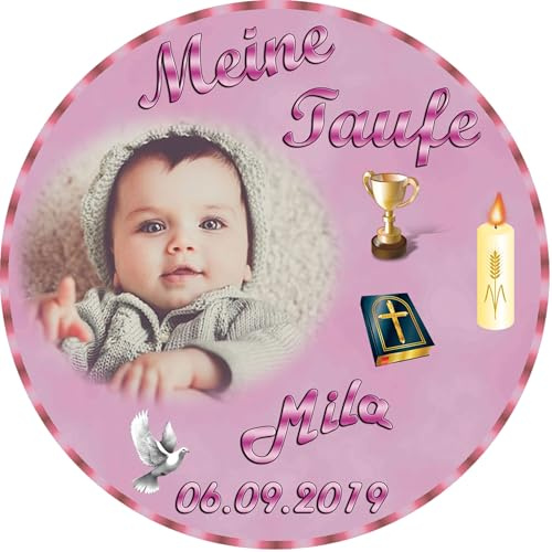 Tortenaufleger Fototorte Tortenbild Zuckerpapier Taufe Rund 14 cm T2