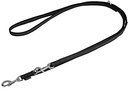 Mystique® Gummierte Umhängeleine Leine 20mm Standard Karabiner schwarz 2m