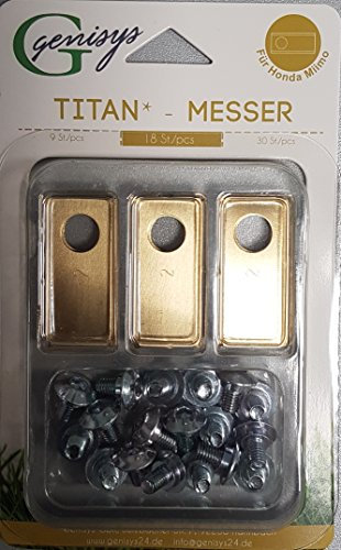 Lot de 18 lames de rechange – En titane – Pour tondeuse Honda – Modèle Miimo