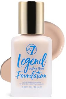 W7 Legend Foundation - Creamy Liquid Foundation for Poreless, Semi-Matte Medium Coverage - 28ml (Fresh Beige)