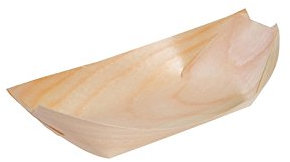SWS-Schüler Fingerfood-Schale aus Holz, Schiffchen 11 x 7 cm [100 Stück]