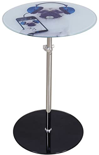 BHP BEST HOME PRODUCTS BHP Beistelltisch Glas Print höhenverstellbar Höhe 48,5-77cm B154309