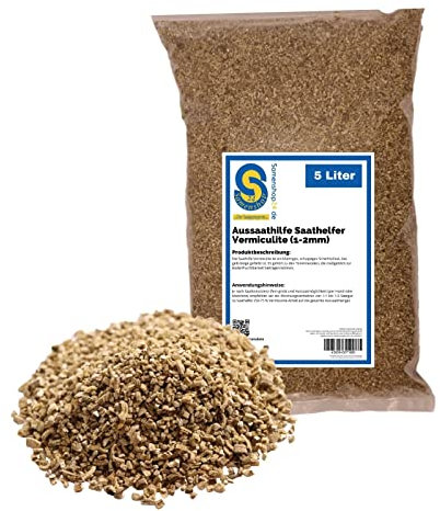 Samenshop24® Vermiculite 5ltr zur Bodenverbesserung - Aussaathilfe 1-2mm, keimfrei, pH-neutral, Saathelfer
