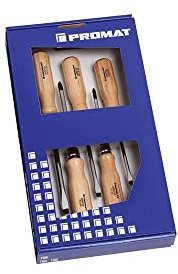 Jeu de tournevis 5 pièces fente/PH manche en bois lame ronde avec embout 6 pans 1 pièces