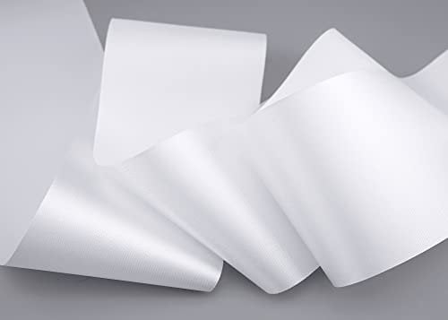 finemark 3 m x 72 mm Satinband Sophie Weiss (601) Satin Tischband Schleifenband ohne Draht breites weiches Band Tischdekoration Tisch Deko Geschenkband mit einseitigem Glanz