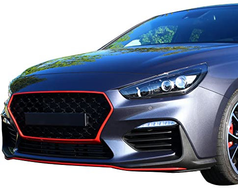 Finest Folia Folien Set Kühlergrill Fahrzeug Dekor Front Passgenau Selbstklebend Auto Kfz Zubehör Aufkleber D016 (3M 2080 G13 Hotrod Red)