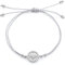 Heartbreaker- Bracciale di cotone con bussola in argento rodiato | collezione Rosa dei venti | braccialetto carino d'argento sterling 925 | per donne e bambini | lunghezza circa 15-23c | LD WR 82