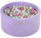 MEOWBABY Piscina de Bolas Velvet 90x40cm/300 Bolas ø 7cm para Bébé Redonda Bola de Plástico Blando Juguete para la Habitación de los Niños Made in EU Violeta: Beige/Blanco Perla/Rosa Claro/Menta
