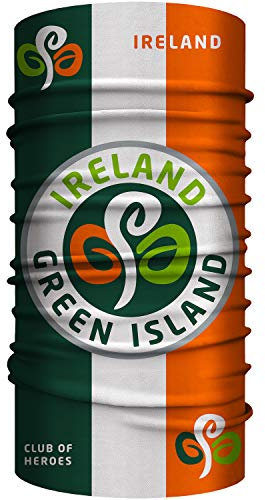 Club of Heroes Irland Bandana, nahtloses Multifunktionstuch aus weicher Mikrofaser/atmungsaktiv Schlauchschal Halstuch Schal/Ireland Kleeblatt Irisch Island Reise Reiseführer Flagge Patches