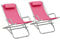vidaXL 2X Schaukelstuhl Klappbar Liegestuhl Strandliege Strandstuhl Gartenliege Sonnenliege Relaxliege Klappstuhl Campingstuhl Stahl Rosa