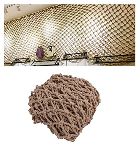 Decken-Dekonetze Klettergerüst Netz für Kinder, Hanfseil, dekoratives Netz für Balkon, Treppe, Spielplatz, Kinder, drinnen und draußen, Durchmesser 0,6 cm, Maschenabstand 6,1 cm, Hanfseil, 1 x 1 m