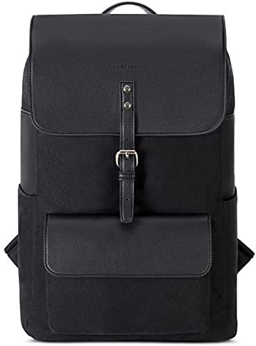 Expatrié Rucksack Damen Schwarz - Ella - Daypack Groß - Eleganter Leder Damenrucksack - Tagesrucksack 15l Tasche mit Magnetverschluss