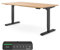 Ergotopia Desktopia Pro X Elektrisch höhenverstellbarer Schreibtisch, Ergonomischer Stehtisch für Büro oder Home Office (Buche Echtholz, Gestell Schwarz, 180 x 80 cm)