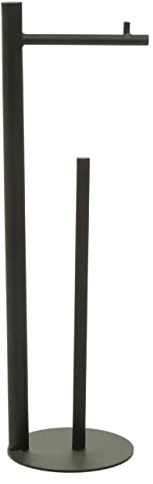 Premier Houseware Black Toilet Roll Holder/Toilet Paper Holder/Free Standing Toilet Roll Holder/Toilet Roll Stand