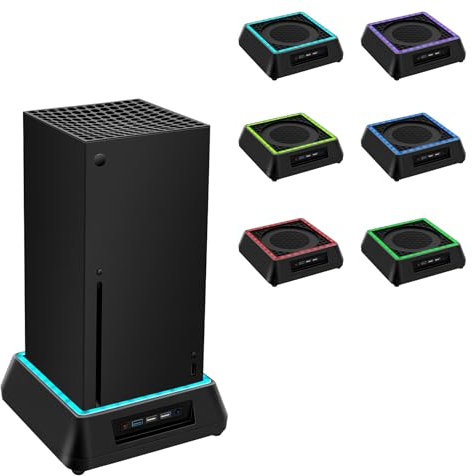 Tolesum Ventilador de Refrigeración para Xbox Series X, Soporte de Refrigeración con Indicador LED, 4 Ventiladores Turbo Grandes y Sistema de Refrigeración de Velocidad de 3 Niveles para Xbox Series X