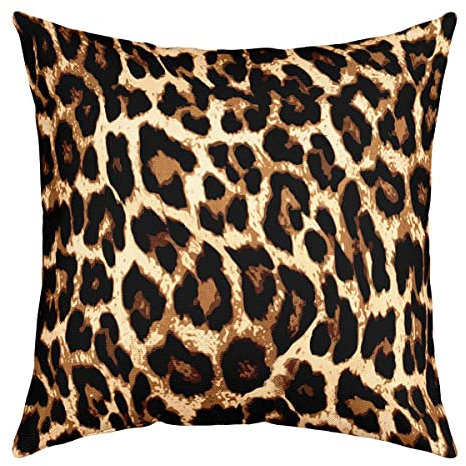 Schwarz Braun Leopardenmuster Kissenbezug 40 x 40 cm Geparden Leopard Überwurf Kissenbezug für Schlafzimmer Wohnzimmer Dekor Afrikanisches Wildtier Kissenbezug für Teenager Erwachsene Jungen Mädchen