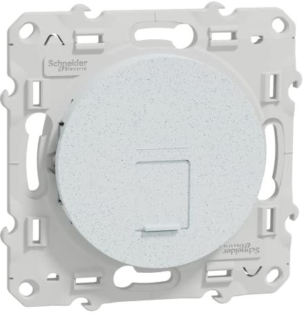 Schneider Electric - Odace, prise RJ45 Blanc Recyclé, grade 3 (multimédia) cat, 6 STP, à vis - S510476