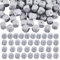 BEEFLYING 108 Pièces Perles en Silicone pour Lettres Cube Gris Dés carrés pour Chiffres 0~9 Alphabet Initial A~Z Perles d'espacement à Large Trou pour Fabrication de Bijoux Porte-clés Décoration