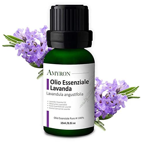 Olio Essenziale Lavanda Vera 15ml | Angustifolia | officinale Naturale E Puro Al 100% Ideale Per Aromaterapia E Uso Terapeutico | Diffusore Oli Essenziali | Massaggi aromatici | Uso Alimentare No OGM.