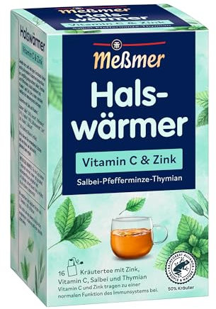 Meßmer Halswärmer | Vitamin C & Zink | 16 Teebeutel | Glutenfrei | Laktosefrei | Vegan