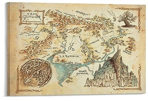 Mittelerde Karte Herr der Ringe Poster (13) Druck Foto Kunst Malerei Leinwand Poster Home Modern Decor Poster 40 x 60 cm