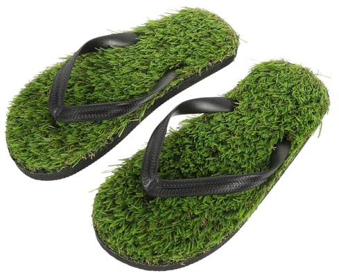OFFSCH 1Paar Lawn Flip-flops für Strand und Schwimmbad Unisex Sandalen PVC und EVA mit Kunstrasen-oberfläche für Barfuß Gefühl für Erwachsene und Junge Mädchen