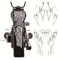 EpheyFIF Motorrad Flamme Aufkleber Kit, Matt Silber Flamme Motorrad Tank Aufkleber Für Gastank & Fender Dekorative Aufkleber