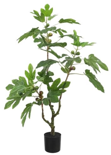 Aartificial Plants Indoor Artificial Fig Tree Plant Fake Tree With Fruit Faux Plant Indoor Outdoor Without Pot Floor Plant (Color : A, Size : 100cm)