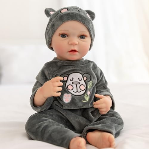 JUYOUYI Lebensechte Reborn Babypuppen, 45,7 cm, realistische Reborn Baby Puppe, Vinyl, Ganzkörper Reborn Baby Puppe mit Geschenk Set für Kinder ab 3 Jahren