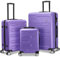 SA Products Suitcase Set of 3 | ABS Hard Shell Suitcase with Lock | Cabin Luggage, Luggage Sets, Cabin Suitcase, Luggage Set | Carry on Suitcase, Hand Luggage Suitcase (Purple)