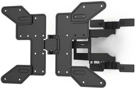 Hama Support Mural TV Orientable Inclinable Extensible Extra Plat Garantie 10 Ans (TV 37 à 90, 229cm 50kg Max, Inclinaison -12°/+3 °, Rotation 120°, VESA 600x400 Max, Chevilles Fischer) Noir