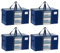 VENO Extra Große Umzugstasche, Aufbewahrungstaschen mit Reißverschluss,Aufbewahrungsbox mit Deckel,für Umzug,Bettdecken, Kleideraufbewahrung, Alternative zu Umzugskartons.(Blau, 4er-Pack)