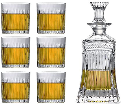 YOtat Ensemble De Verres À Whisky en Cristal À L'Ancienne De 2/4/6, Verre À Bourbon Unique De 7,7 Oz, Alcool À L'Ancienne, Vodka, Bourbon, Cocktail, Scotch, Gobelet De Bar (Ensemble De 6 Tasses)