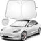 FINEVERNEK Sun Protection Car Windscreen for Tesla Model Y/3, Windscreen Sun Protection Foldable, Car Sun Visor Blocked UV for Tesla Model Y/3, with Storage Bag