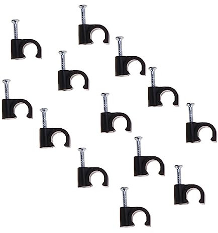 HOMSFOU 400 Stk Kabel-Organizer-Clips Kabel Wandclip schwarze Kabelclips TV-Halterung für den Außenbereich Telefonhalter Kabelfixierer Mini-Kabelwickler Autoschlüssel Nagel Kamera Mann