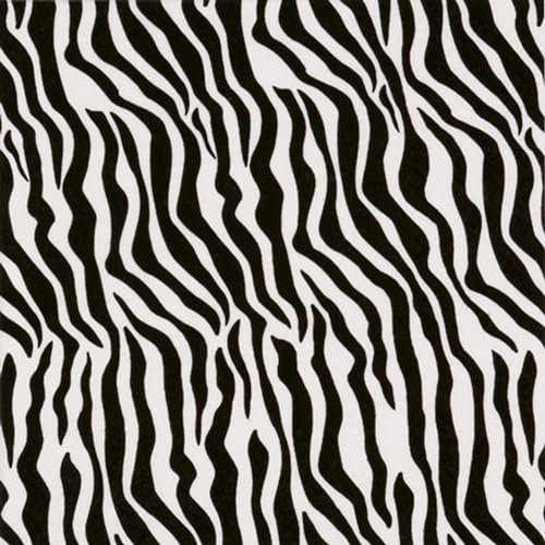 ti-flair Servietten Papier 33x33cm 3-lagig 20 Stück Zebra Muster - hochwertig & nachhaltig - Einweg Motivservietten Partyservietten - Papierservietten für Geburtstag - Schwarz Weiß