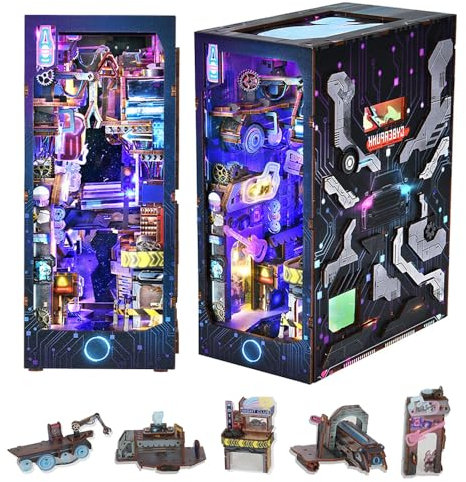STRUCWOOD Magic Book Nook Kit 3D Wooden Puzzle for Adults Decorative Bookend Stand Book Nook Bookshelf Insert Bookcase Toy for Teenagers Gift Model Kits (Endless Dimensions)