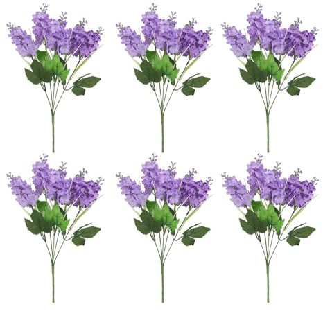 Fiore finto giacinto di seta, decorazione per aiuole, giardino, centro commerciale, progetti immobiliari all'aperto, fiori artificiali per esterni, fiori selvatici artificiali (B, taglia unica)