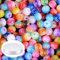 Lnvision 400 Stück 6mm Bunte Perlen Regenbogen Acryperlen Fädelperlen zum Auffädeln, Rund Perlenset Perlenarmband für Armbänder Bastelperlen