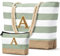 oscaurt Strandtasche Badetasche XXL Shopper Tasche Damen Umhängetasche Wasserdicht Beach Tote Bag mit Reißverschluss Faltbare Reisetasche Travel Bag Sporttasche (A-Grau Grün)