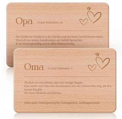 Geschenke für Opa und Oma, Frühstücksbrettchen Opa und Oma, Brotzeitbrett mit Gravur als Geschenk für Bester Opa und Oma