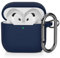 AOTUAO Compatible with AirPods 4 Case Cover, Shockproof Drop Protection Scratch Resistant Silicone Case Cover for AirPods 4th Generation (2024) (USB-C) with Carabiner, Front LED Visible, Midnight Blue