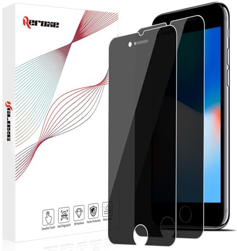 REROXE 2 Stück Schutzfolie für Panzerglas für iPhone 6/6s/7/8/SE 2020 Blickschutzfolie, 2.5D Kante Anti-Spy Privacy Anti-Schmutz iPhone SE 2020 Glasfolie, 9H Gehärtetem iPhone 6/7/8 Sichtschutzfolie