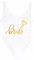 MENGTEQI Costume Piscina Donna, Costume Intero Donna, Costume da Bagno da Sposa, Costume da Bagno in plastica a Vita Alta per rimboccare la Pancia. (White,L)
