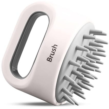 Cepillo de masaje de silicona para cuero cabelludo, cepillo de masaje para el cuero cabelludo, cepillo de champú, reduce la caspa, cepillo de champú relajante (húmedo y seco) para exfoliar y masajear