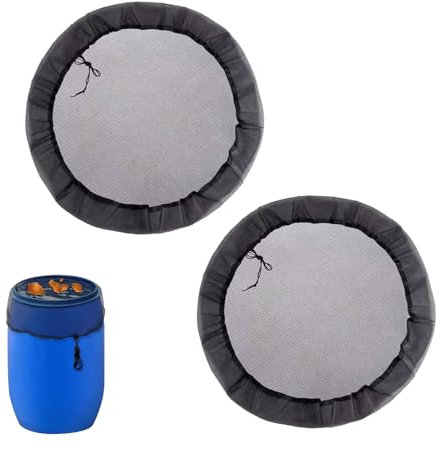 2 Stück Regentonnen Netz,Regentonnennetz,95cm Regentonne Abdeckung mit Zugkordel,Regentonnen Schutznetz,Verstellbares Netz für Regentonne Abdeckung,Wetterbeständiger Mücken,Laubschutz und Mückenlarven